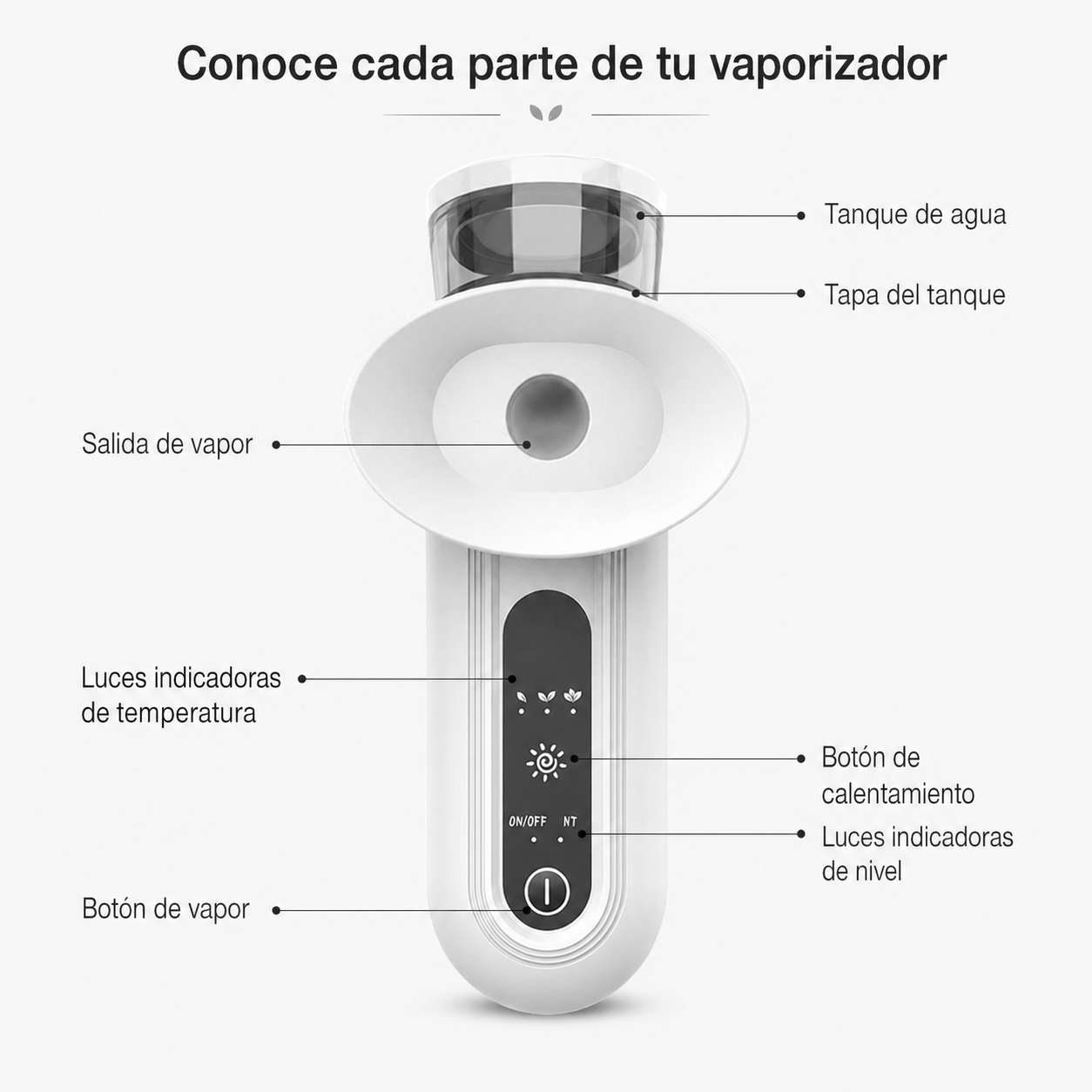 Vaporizador Facial Portátil 3 en 1