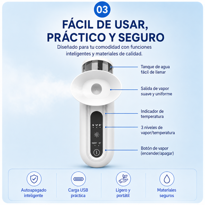 Vaporizador Facial Portátil 3 en 1