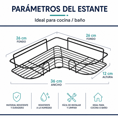Tu espacio más limpio y moderno | Organizador Adhesivo de Acero Inoxidable[Pack de 2]