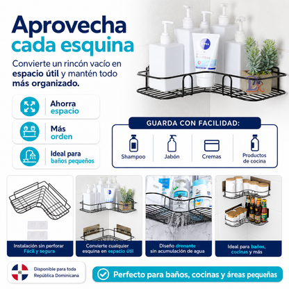 Tu espacio más limpio y moderno | Organizador Adhesivo de Acero Inoxidable[Pack de 2]
