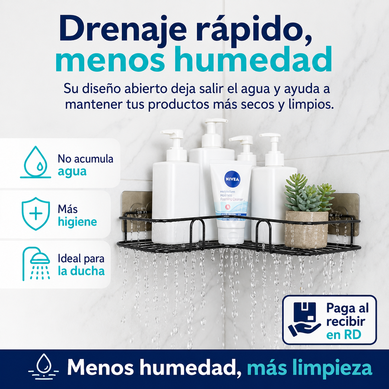 Tu espacio más limpio y moderno | Organizador Adhesivo de Acero Inoxidable[Pack de 2]