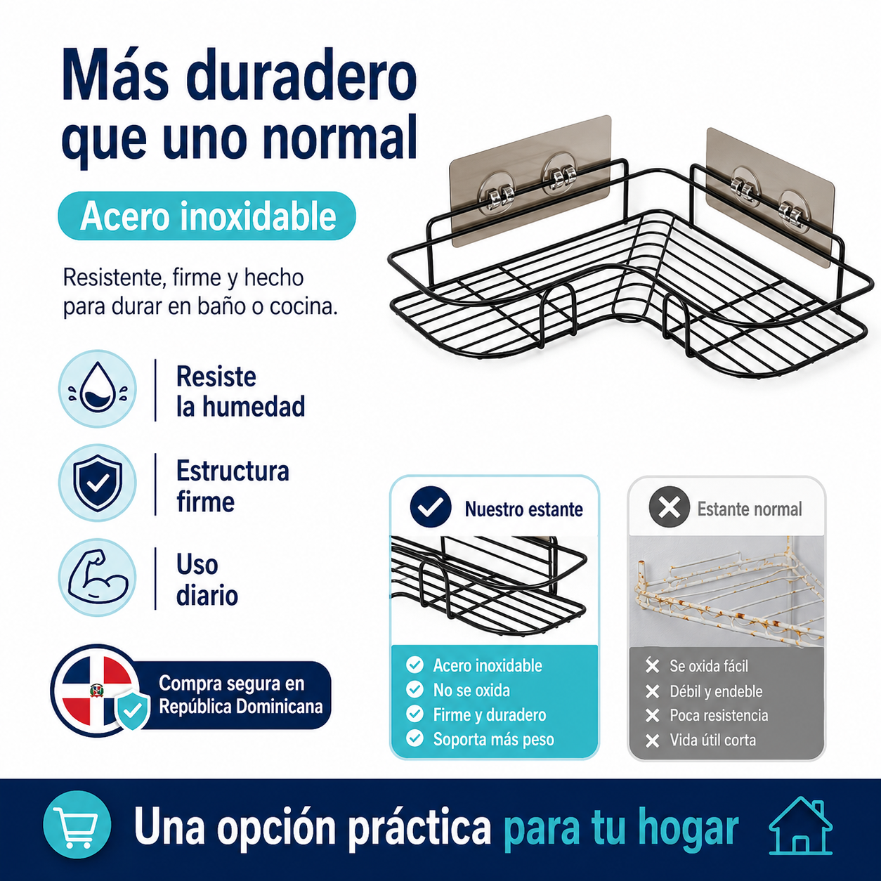 Tu espacio más limpio y moderno | Organizador Adhesivo de Acero Inoxidable[Pack de 2]