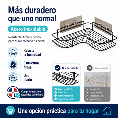 Tu espacio más limpio y moderno | Organizador Adhesivo de Acero Inoxidable[Pack de 2]