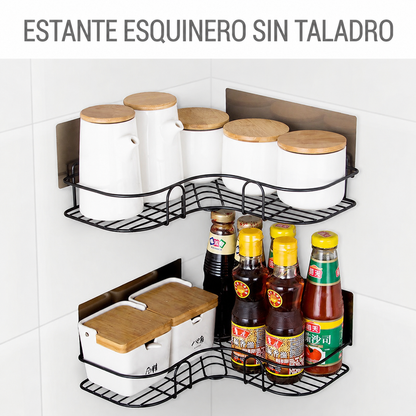 Tu espacio más limpio y moderno | Organizador Adhesivo de Acero Inoxidable[Pack de 2]
