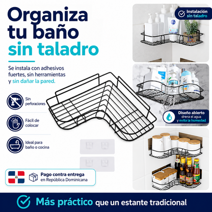 Tu espacio más limpio y moderno | Organizador Adhesivo de Acero Inoxidable[Pack de 2]