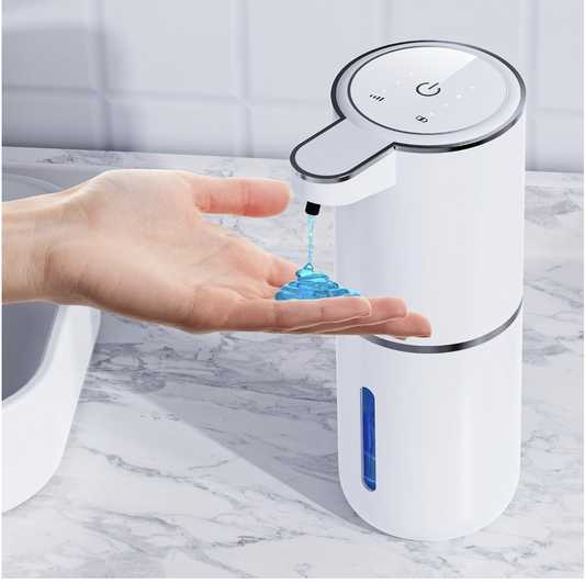 Dispensador Automático de Jabón en Gel – Sensor Inteligente Sin Contacto, Recargable por USB, Instalación en Pared o Lavamanos