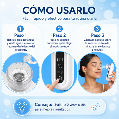 Vaporizador Facial Portátil 3 en 1